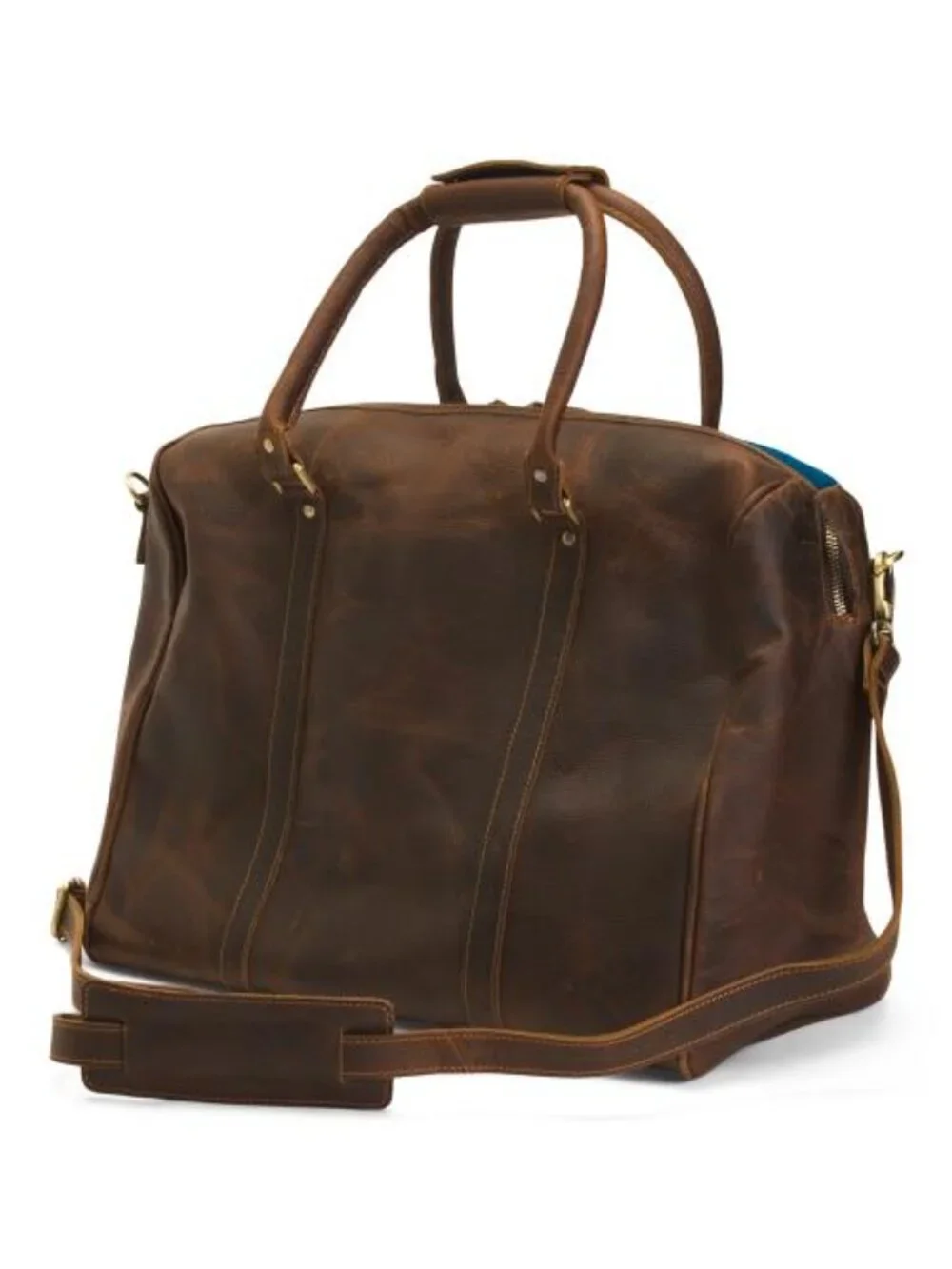 AMERICAN BISON Leather Unisex Aztec Front Zip Top Duffle